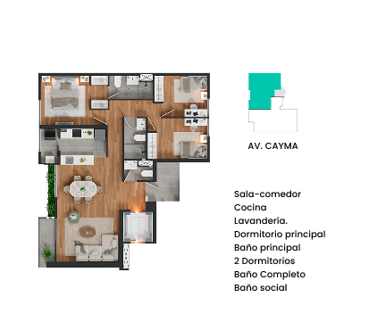 Plano del departamento — Flat B